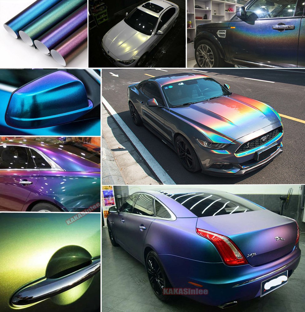 Hot Chameleon Stretch Glossy Satin Chrome Pearl Metal Vinyl Wrap Auto Sticker US