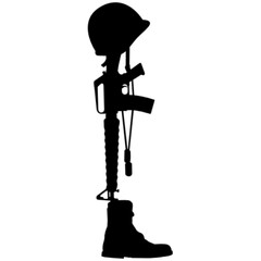 Vinyl Decal- Fallen Soldier Military Boot (Pick Size & Color) Car Truck Sticker