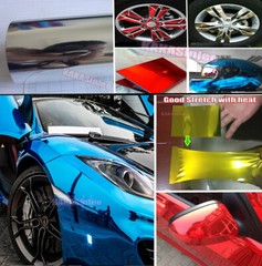 Air Free Car Flat Glossy Strips Mirror Chrome Vinyl Wrap Film Decal Sticker US
