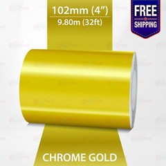 CHROME GOLD 4″ PIN STRIPE Car Model Motorcycle Decal TAPE Vinyl Sticker 102mm