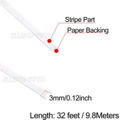 1/8″ 3mm White & Matte Black Pinstriping Pin Stripe DIY Line Vinyl Decal Sticker