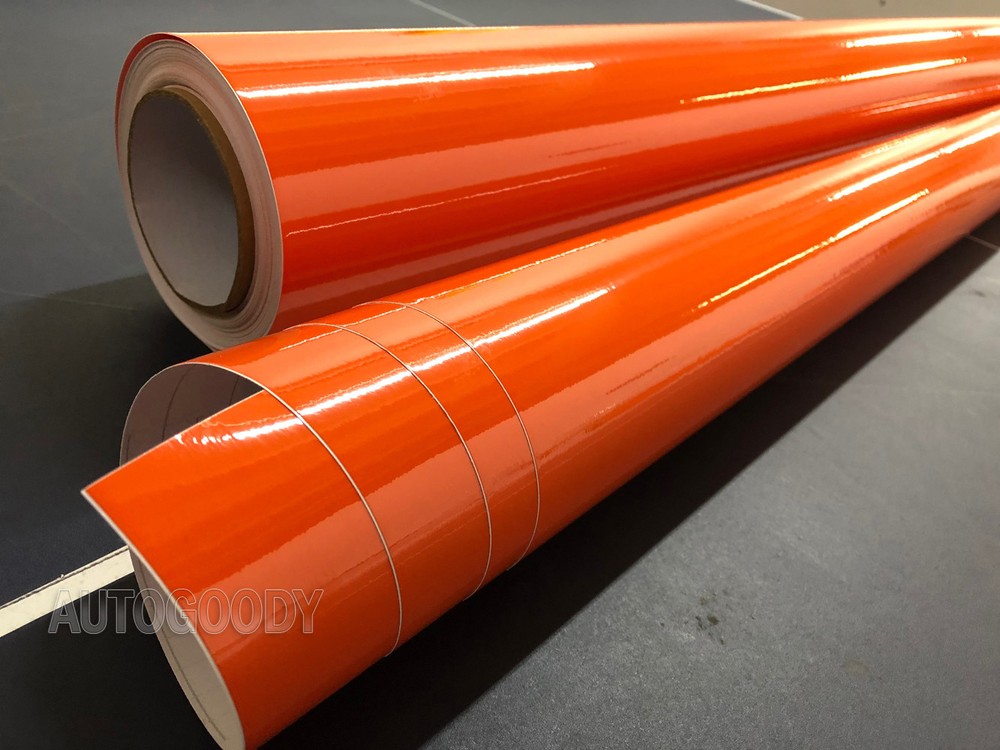 12″ x 60″ Super Gloss Orange Vinyl Film Wrap Sticker Air Bubble Free 1ft x 5ft