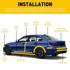 Car Door Protector Scuff Sill Stick Cover Antiscratch Carbon Fiber Sticker 10CM
