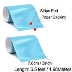 2x 3″ x 78″ DIY Ice Blue Racing Stripes Car Hood Vinyl Tape Sticker Body Decals