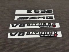 Gloss Black E63S AMG Biturbo 4matic+ emblem badge For Mercedes-Benz E63 AMG W213