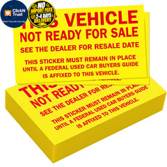 100 Pack This Vehicle Not for Sale Window 2 3/4″ X 5 1/2″, Red / Yellow