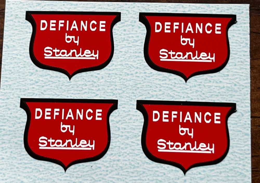 Stanley Defiance Tools Black Red White Vinyl Decal Plane Set of 4
