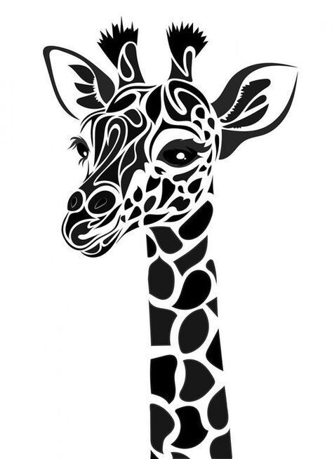3” Giraffe Wild Myth Nature Gentle African Hippie Cool Black White Sticker