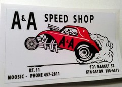 A & A speed shop sticker decal hot rod rat rod vintage look drag race 109