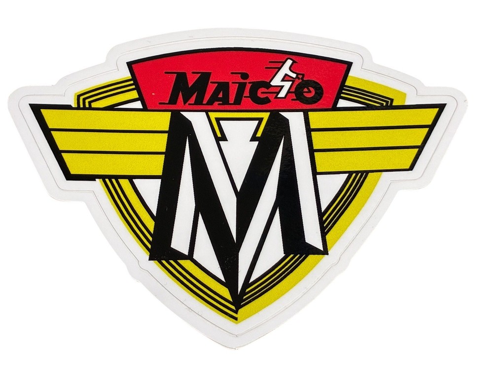 Maico Tank “Rider” Logo Sticker Black Yellow White Red 5″ x 4″ Classic NEW!!