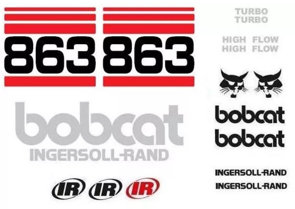 (ORIGINAL LOOK) BOBCAT 863 FULL DECALS STICKER SET KIT SKID STEER.