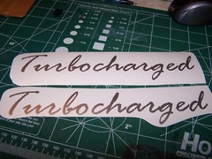 Turbocharged Decal, Turbocharged Hood Decal Set
