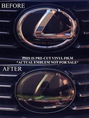 PreCut Front SMOKE Tint Overlay Film Compatible with Lexus Emblem IS GS NX RC RX