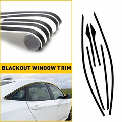 1Set For Honda Civic 2016-2021 GLOSS BLACK Window Overlay Cover Trim Left Right