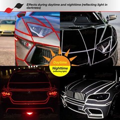 3/8″ 9/16″ 1″ 2″ REFLECTIVE Self Adhesive PinStripe Vinyl 3M Decal Tape Stickers