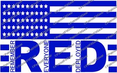R.E.D.,Remember Everyone Deployed,Support Our Troops,Flag,Stickers,Vinyl Decal