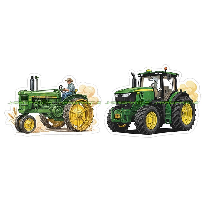 Tractor Farm Vinyl Decal Sticker 2 Pack A