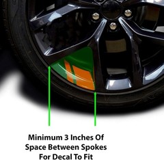 High-Quality Reflective Hash Stripe Wheel Decals for 18-21” Cars – 6 Pcs Red