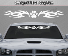 118-01 DOG PAW PRINT Windshield Decal Window Sticker Vinyl Banner Dog Lover Car