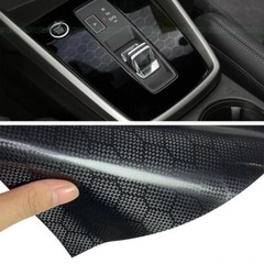 6D Honeycomb Carbon Fiber Sticker Diamond Forged Black Car Film Change Color
