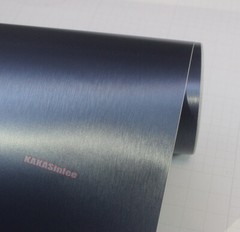 50FT X 5FT Full Car Wrap Blue Metal Brushed Strips Vinyl Satin Matte Sticker US