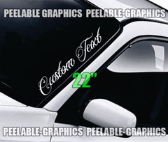 CUSTOM TEXT Script VERTICAL Windshield Vinyl Side Decal Sticker Car Truck Boat A