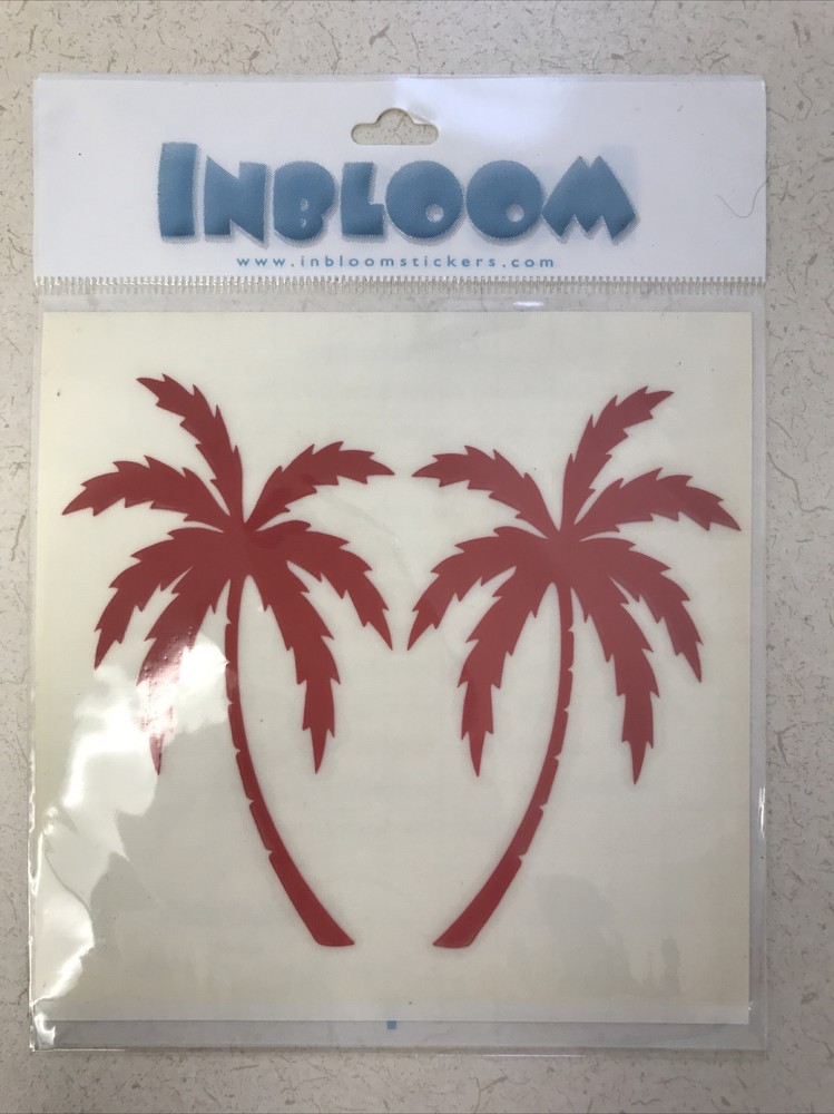 New Sticker Hawaiian Palm Trees Beach Scene Vinyl Car Decal Choose Your Color