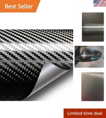Transform Your Vehicle with 1ft x 5ft Black Carbon Fiber Vinyl Wrap Film