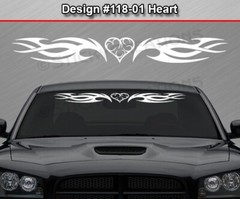 118-01 HEART Decal Sticker Windshield Window Vinyl Banner Graphic Love Heart Car