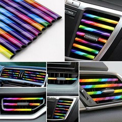 10X Car Truck Air Conditioner Outlet Vent Decoration Strip Interior Accessories