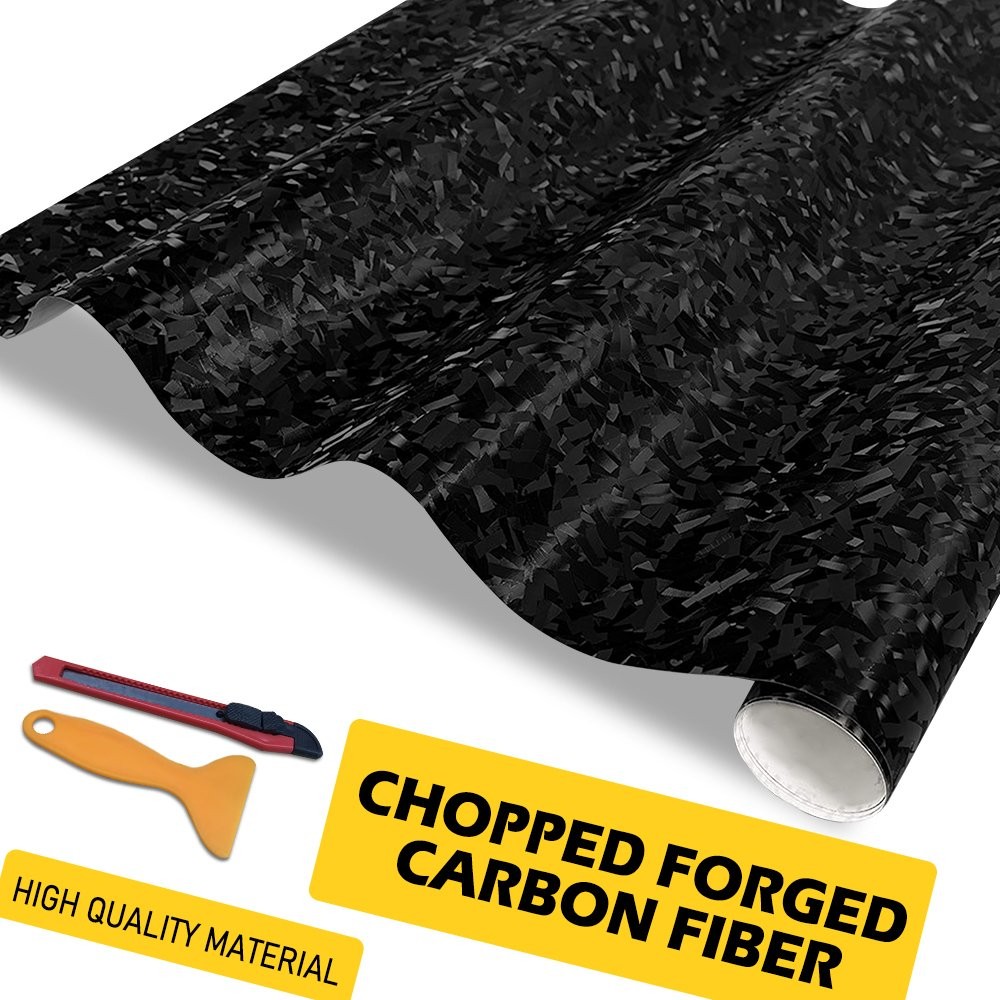 Gloss Forged Carbon Fiber CF Black Silver Gold Red Vinyl Car Wrap Sticker Decal