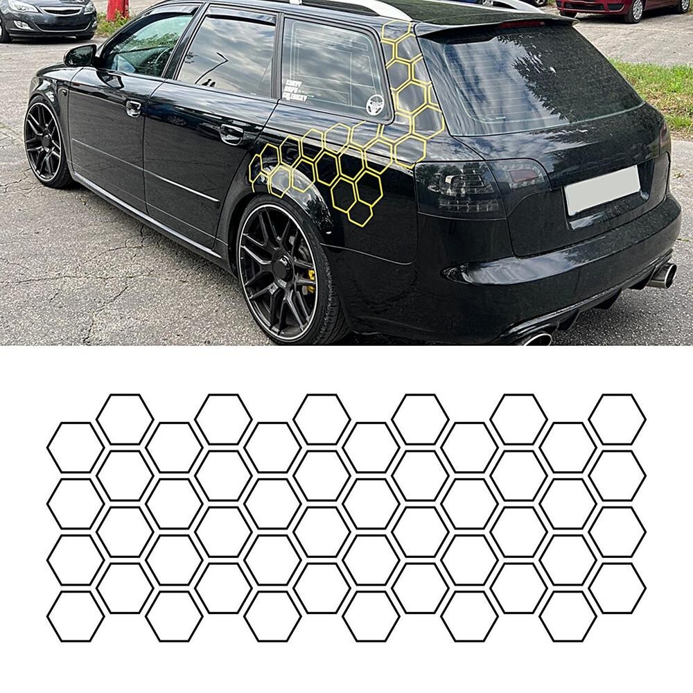 Hexagon Honeycomb Car Decal Sticker Tuning Honeycomb Pattern Honeycomb Black