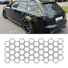 Hexagon Honeycomb Pattern Sticker Body Side Door Vinyl Decal For Car Decor