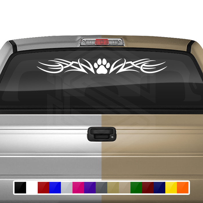 101-01 DOG PAW PRINT Windshield Decal Window Sticker Vinyl Graphic Dog Lover