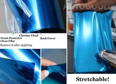 24″ x 60″ Blue Chrome Mirror Vinyl Film Wrap Sticker Decal Stretchable 2ft x 5ft