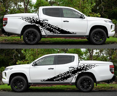 Fits Mitsubishi Triton Side Door Decals Any Year Tyre Track Graphics 1