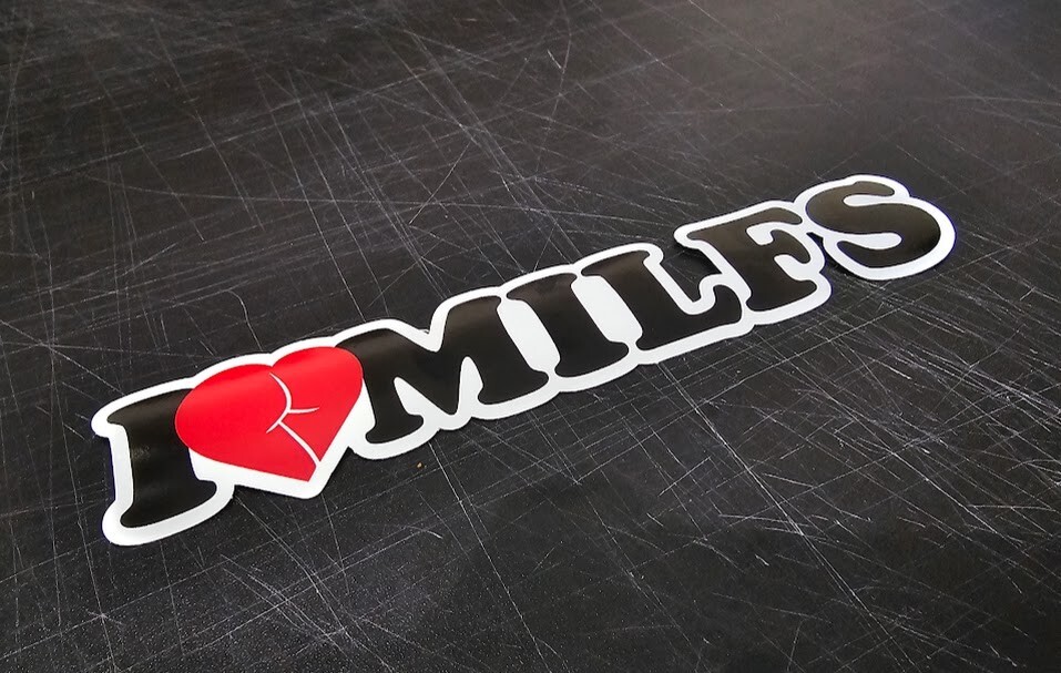 I Love MILFs Funny DieCut Vinyl Window Decal Sticker Car Truck SUV JDM Japan