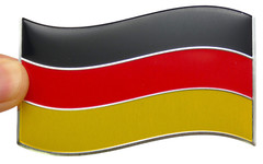 METAL Wavy German Flag Sticker Decal Emblem Bumper Sticker Auto, Truck Germany