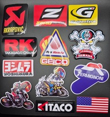 Racing Decals Vinyl 20 Pack Random Assortmet JDM Motocross Motorcycle Stickers
