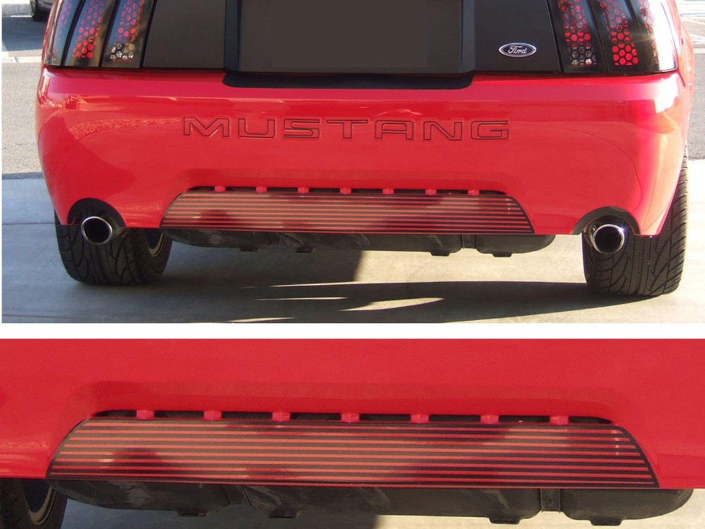 99-04 Ford Mustang Lined Rear Lower Bumper Insert Decal Graphics Sticker