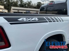 For Ram 1500 Stripes Side Bed Rail 3m Vinyl Graphics Stickers Decals 2009-2024