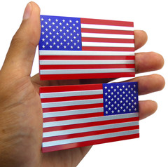 Aluminum American Flag Decal Sticker SUV, Auto, Truck Mirror Set