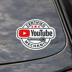X4 Certified YouTube Mechanic Decal 2.5 Window Tool Box Sticker Funny Car Truck