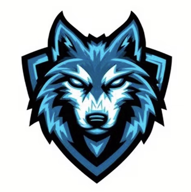 LED BLUE WOLF HEAD DOG 6” LARGE Waterproof UV Resistant Vinyl Sticker Decal 1PC