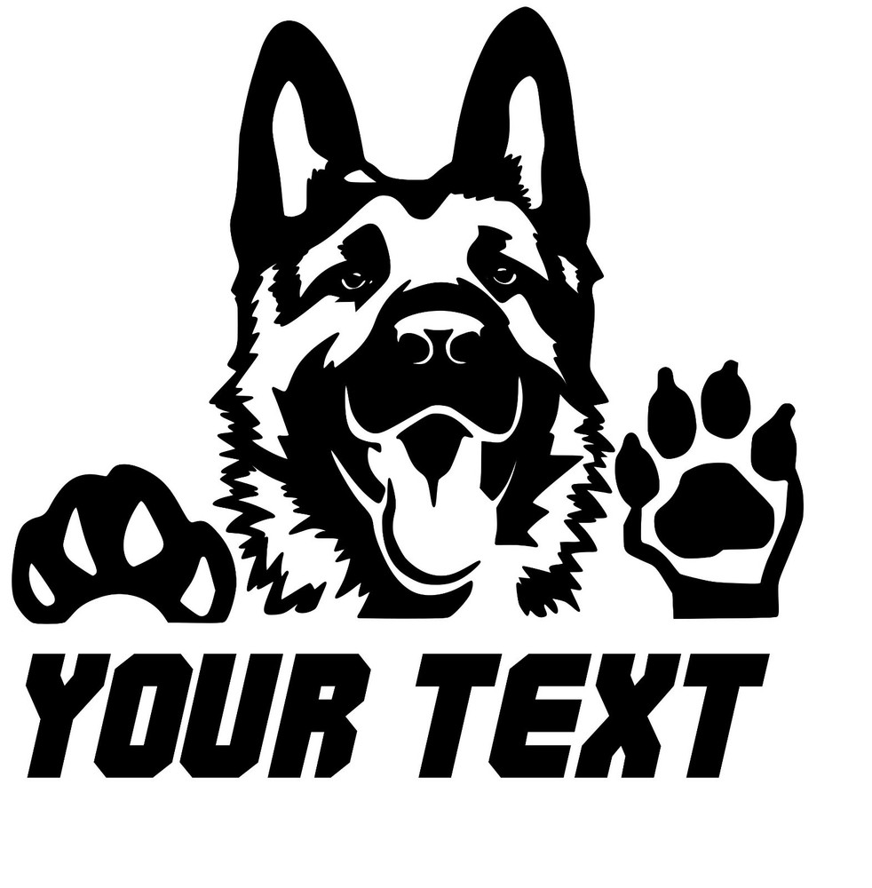 German Shepher Custom Text,Vinyl Decal,Sticker for Cars,Windows,Laptops and more