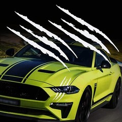 Universal Claw Mark Monster Sticker Headlight Decal Vinyl Decor Sport Car Silver