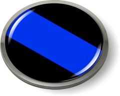 THIN BLUE LINE 3D Domed Emblem Badge Car Sticker METAL Chrome Bezel ROUND 3 3/8′