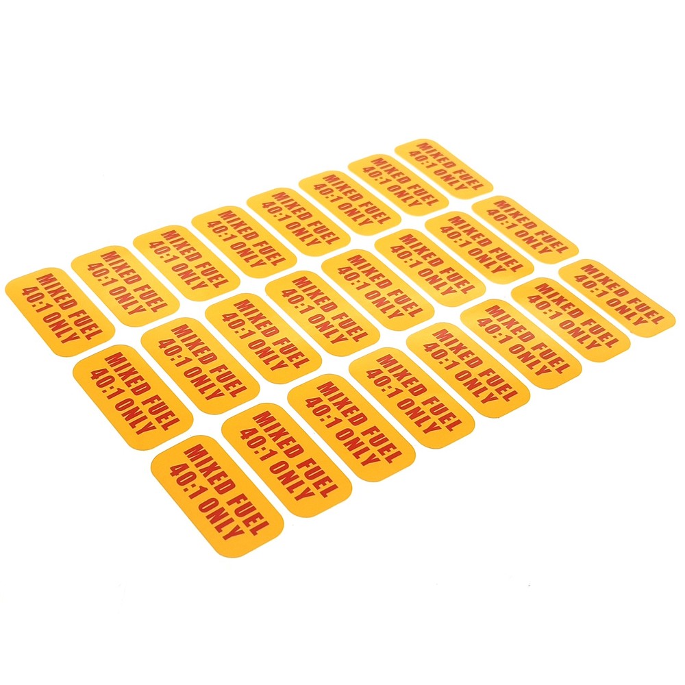 Mixed Fuel 40:1 Sticker Weather Proof Extreme Stick Commercial Grade Labels 24X
