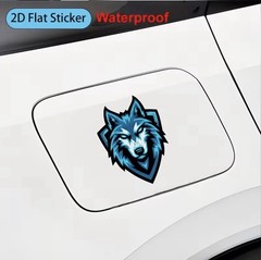 LED BLUE WOLF HEAD DOG 6” LARGE Waterproof UV Resistant Vinyl Sticker Decal 1PC