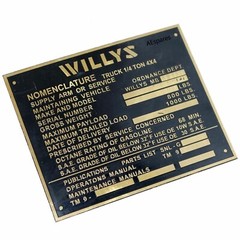 Brass Black Dash Data Plate 3 Unit For Jeeps Willys Ford CJ2A CJ3A CJ3